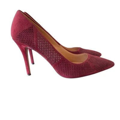 Badgley Mischka Suede Pumps Pointed Toe Stiletto Heels Burgundy Size 10 - Image 1 of 4