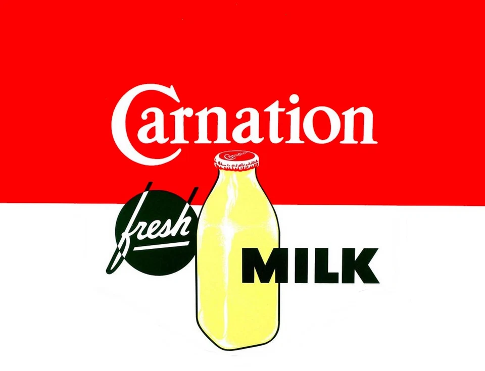 TIN SIGN "Carnation Milk"  Dairy Signs  Rustic Wall Decor Farm Eggs Kitchen - Image 1 of 1