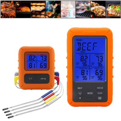 Digital Bratenthermometer Funk Grillthermometer Fleisch-Thermometer mit 4 Fühler - Bild 1 von 4