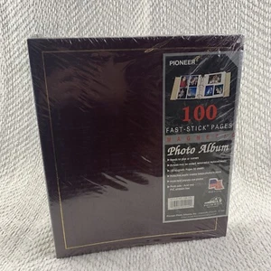 VTG Pioneer 100 Page Magnetic Photo Album Fast Stick 1998 New Sealed Burgundy - Picture 1 of 11