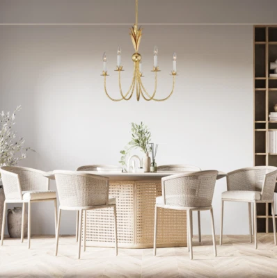 Visual Comfort Gramercy STYLE Gold Leaf Candle Chandelier