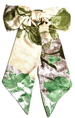 Anthropologie цветочный мозаика бант светло-зеленый мульти серебристый большой 12 дюймов новый - Изображение 1 из 4