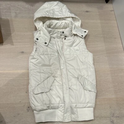 LACOSTE CHALECO ABULLONABLE MUJER CON CAPUCHA TALLA XXS(0) Blanco Foto 1 de 4
