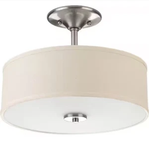🔥PROGRESS LIGHTING P3712-09 Inspire Two-Light Semi-Flush,Nickel - Picture 1 of 5
