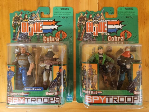 GI JOE Spy Troops SHIPWRECK/OVER KILL + TUNNEL RAT/OVER KILL! NIP! Hasbro Cover