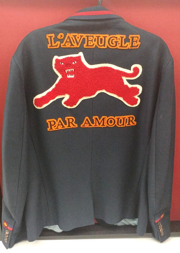 Gucci Panther Back Patch Design Il CIECO PER AMORE Navy Tailored Jacket 446597