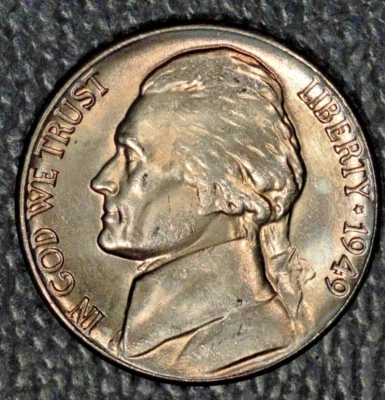 1949 Jefferson Nickel,  Gem BU,  Raw - Image 1 of 2