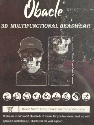 Obacle 3D Face Mask Multifunctional Headwear Skulls Fire Motorcycles Covering - Image 1 of 3