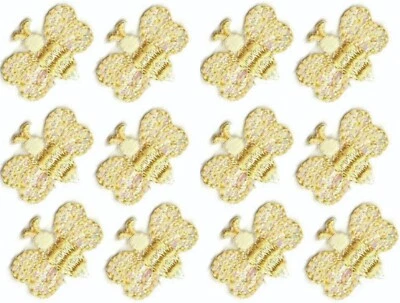Yellow Bee Patch Embroidered Cut out Iron on Sew on Lot of 12 - Image 1 of 2