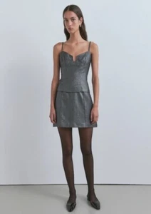 viktoria woods Metallic Silver Skirt Bustier Set - Picture 1 of 8