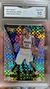 2015 Panini Select Prizm Silver Courtside Rookie Karl-Anthony Towns Gem 10 SP - Picture 1 of 3