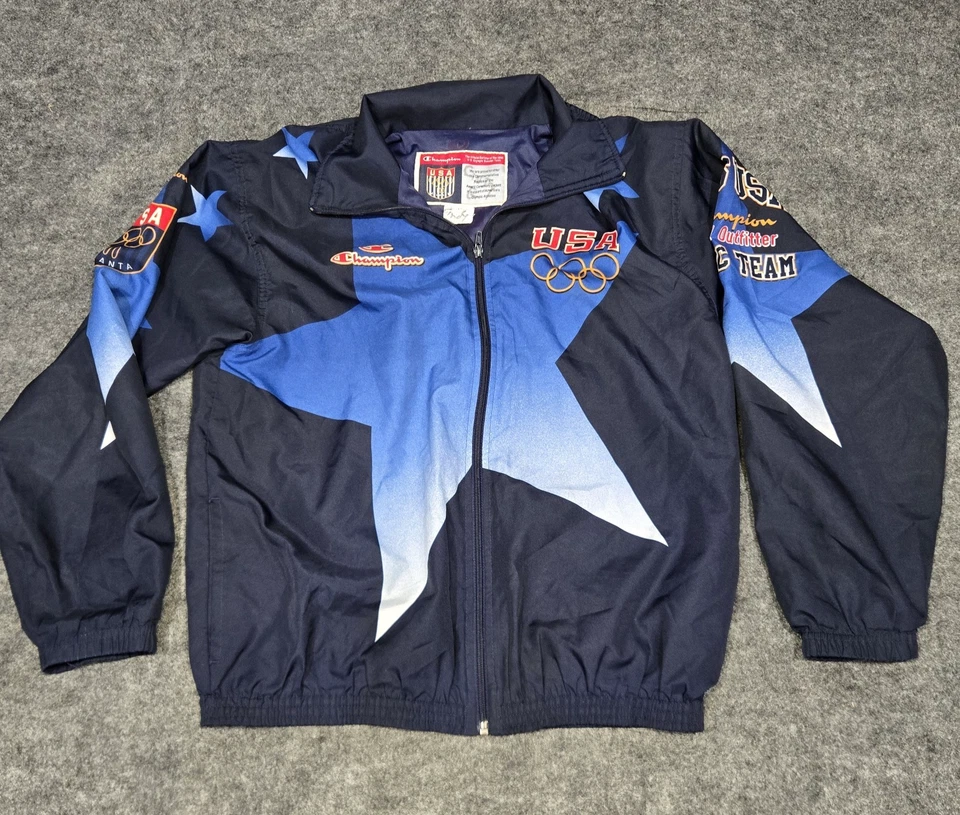Chaqueta de Pista De Colección 1996 Champion Team EE. UU. Juegos Olímpicos de Atlanta, Star Youth XL 18/20 Foto 1 de 4