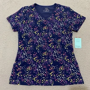Cherokee Infinity Scrub Top Women's Small Multicolor CK608 NEW - Picture 1 of 15