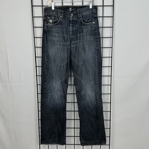 7 For All Mankind Relaxed Straight Leg Jeans Mens 30x34 Blue Button Fly Denim - Picture 1 of 12
