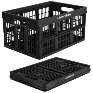 CLEVERMADE COLLAPSIBLE CRATES-OBSIDIAN 1PCK 45L/11 GAL HOLDS 66LBS - GRAY/BLACK - Picture 1 of 5