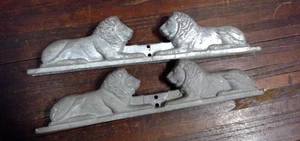 Vintage Cast Aluminum Fencing Gate Sign Mailbox Topper, Facing Lions Vintage - Picture 1 of 13
