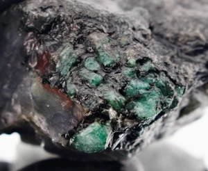 5.91oz Emerald Beryl Quartz Mica Matrix Black Tourmaline Natural Rough Crystal z - Picture 1 of 10