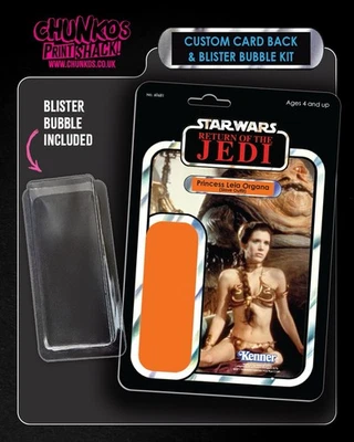 Star Wars Slave Leia Custom Card Back Kit & Blister Bubble - Vintage Kenner 3 - Image 1 of 3