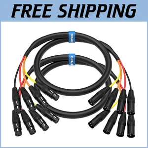 Cable serpiente XLR de 4 canales de alta calidad - codificado por colores para fácil rastreo, paquete de 2 - Imagen 1 de 9
