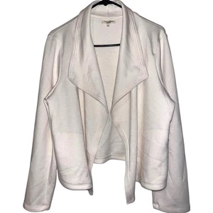 Max Studio London Women’s Collared Open Jacket SIZE XL WHITE - Picture 1 of 6