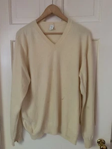 Kinross pale yellow 100% cashmere sweater XL - Picture 1 of 12