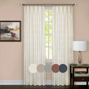 2-Pack Blackout Energy Efficient Pinch Pleat Window Privacy Curtain Panels - Picture 1 of 12