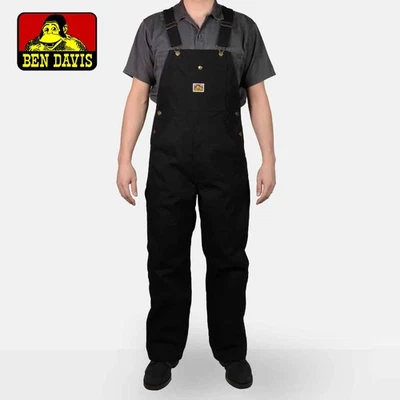 BEN DAVIS MEN'S BIB OVERALLS - BLACK - Image 1 of 2