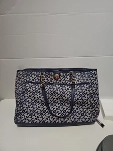 Tommy Hilfiger América Vintage Clásico Bolso de Hombro Bolso de Mano ~ Azul Marino Monograma - Imagen 1 de 17