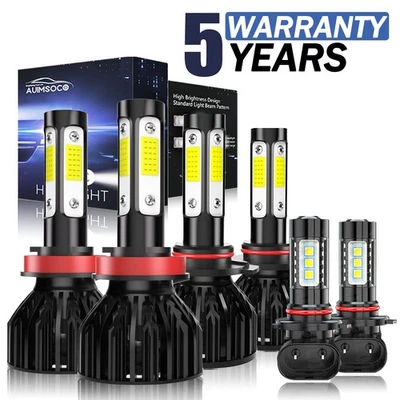 For Ford Lobo 2015-2016 2018-2019 6500K LED Headlight KIT High Low Beam Fog Lamp - Image 1 of 4