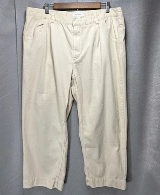 Banana Republic Pants Womens XL Straight Leg Twill Pleated Casual Pockets Creme - Image 1 of 4