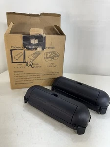 Confezione 2 Prolunghe Elettriche Nero Resistente alle Intemperie Copricavo Antispruzzi Contenitori - Foto 1 di 2