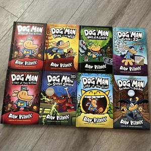 Lot of 8 Dog Man Books by Dav Pilkey Hardcover Set Graphic Novels - Picture 1 of 5