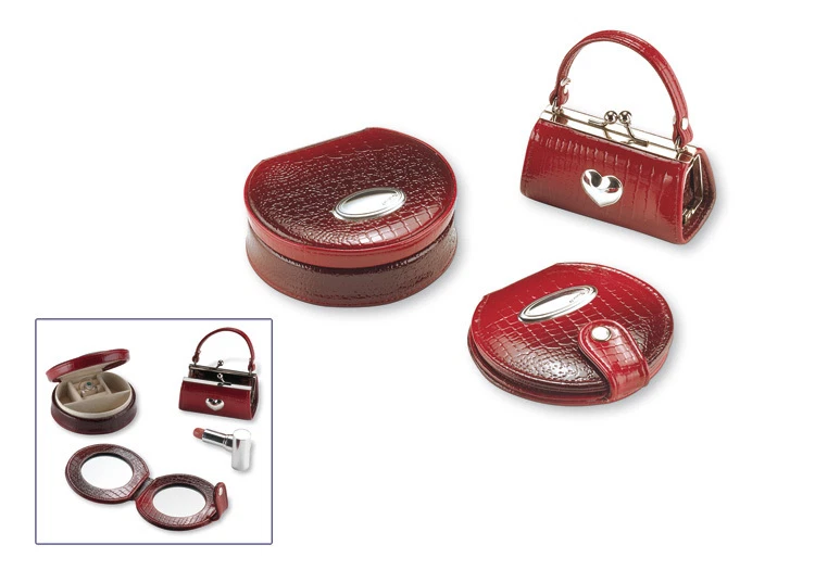 BORSETTA PORTAGIOIE in PELLE ROSSA e ARGENTO 925% 8859 - Immagine 1 di 1