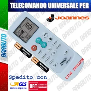 TELECOMANDO UNIVERSALE PER CLIMATIZZATORE CONDIZIONATORE JOANNES - Foto 1 di 1