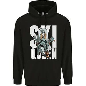 Ski Queen Funny Skiing Winter Sports Childrens Kids Hoodie - Picture 1 of 37