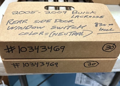 Interruptor de ventana de puerta lateral trasera Buick LaCrosse 2005-09 #10343469 color neutro nuevo de stock Foto 1 de 4