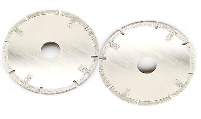 2Pcs 4  Inch Electroplate Diamond Saw Blades Grit 60 Cutting Disc Cut Off Wheel • 16.80$