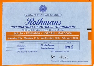 C0579 - Vecchio BIGLIETTO PARTITA CALCIO - MALTA - Picture 1 of 1