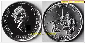CANADÁ 2000 CUARTO CANADIENSE ~~ SABIDURÍA ~~ SAGESSE QUEEN RARA MONEDA DE 25 CENTAVOS - Imagen 1 de 2