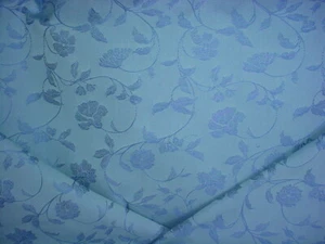 2-3/4Y Scalamandre HA 00161274 Aqua Blue Floral Stem Damask Upholstery Fabric - Picture 1 of 4