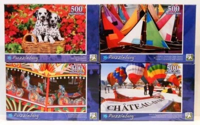 PUZZLE - JIGSAW PUZZLEBUG #5500 - LOT OF FOUR PUZZLES - 500 PIECES EACH - NIP! - Image 1 of 3