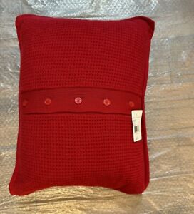 NIP Ralph Lauren Pique Red 100% Cashmere Decorative Pillow $285