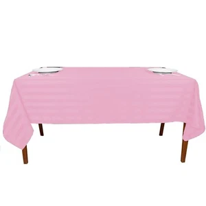 Set of 2 Piece Square Stripe Table Cloth 600TC Egyptian Cotton All Size & Color - Picture 1 of 20