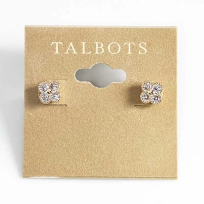 Nuevos aretes pequeños clásicos florales Talbots circonita cúbica elegantes para mujer joyería diaria Foto 1 de 3