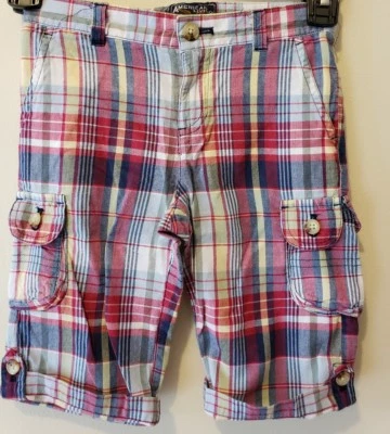 Pantalones cortos a cuadros con cintura ajustable American Living para niñas, talla 5 Foto 1 de 4