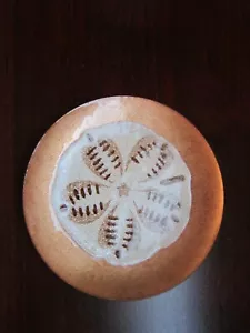 ANNEMARIE DAVIDSON ENAMEL ON COPPER SAND DOLLAR SEA SHELL 4" SMALL DISH VINTAGE - Picture 1 of 9