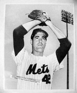 Foto AP originale 1968 New York Mets Ron Taylor uniforme #42 - Foto 1 di 1
