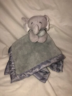 Carters серый слон мягкий плюшевый милый ребенка безопасности одеяло атласная отделка 14 x 14 - Изображение 1 из 4