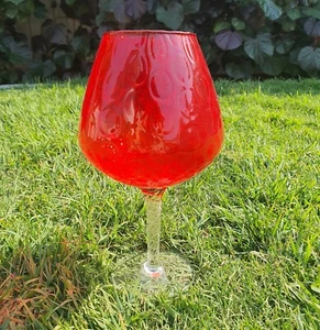 Small Red Optic Glass Brandy Balloon - Picture 1 of 9