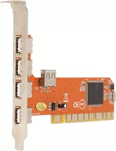 Syba SY-NEC-5U 5-portowa (4-Int + 1-Ext ) Karta PCI USB 2.0 NEC Chipset - Zdjęcie 1 z 2